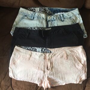 3 pairs volcom women’s/juniors shorts sz 5